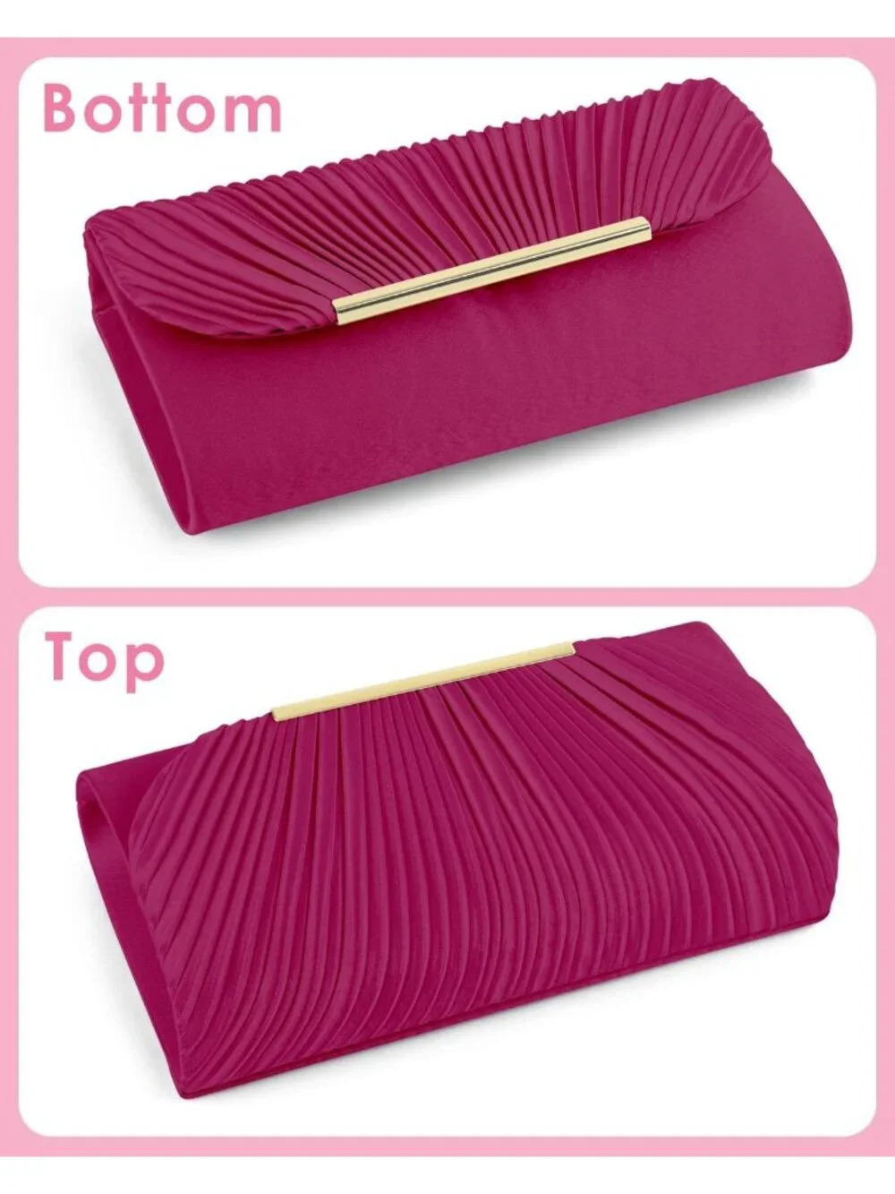 👜 Women's Rose Formal Wedding Party Cocktail Prom Crossbody Clutch Purses